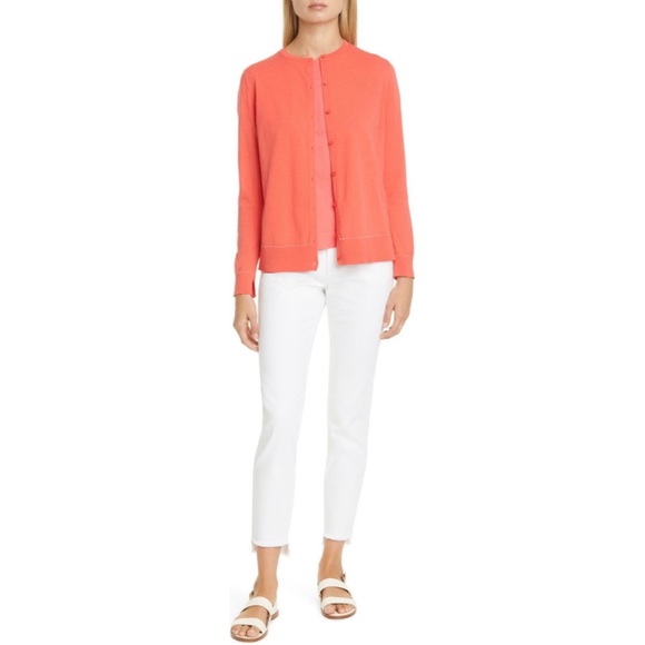 NEW LAFAYETTE 148 New York Kim Short Sleeves Cotton T-Shirt Tee Ultra Pink XS - Picture 6 of 13